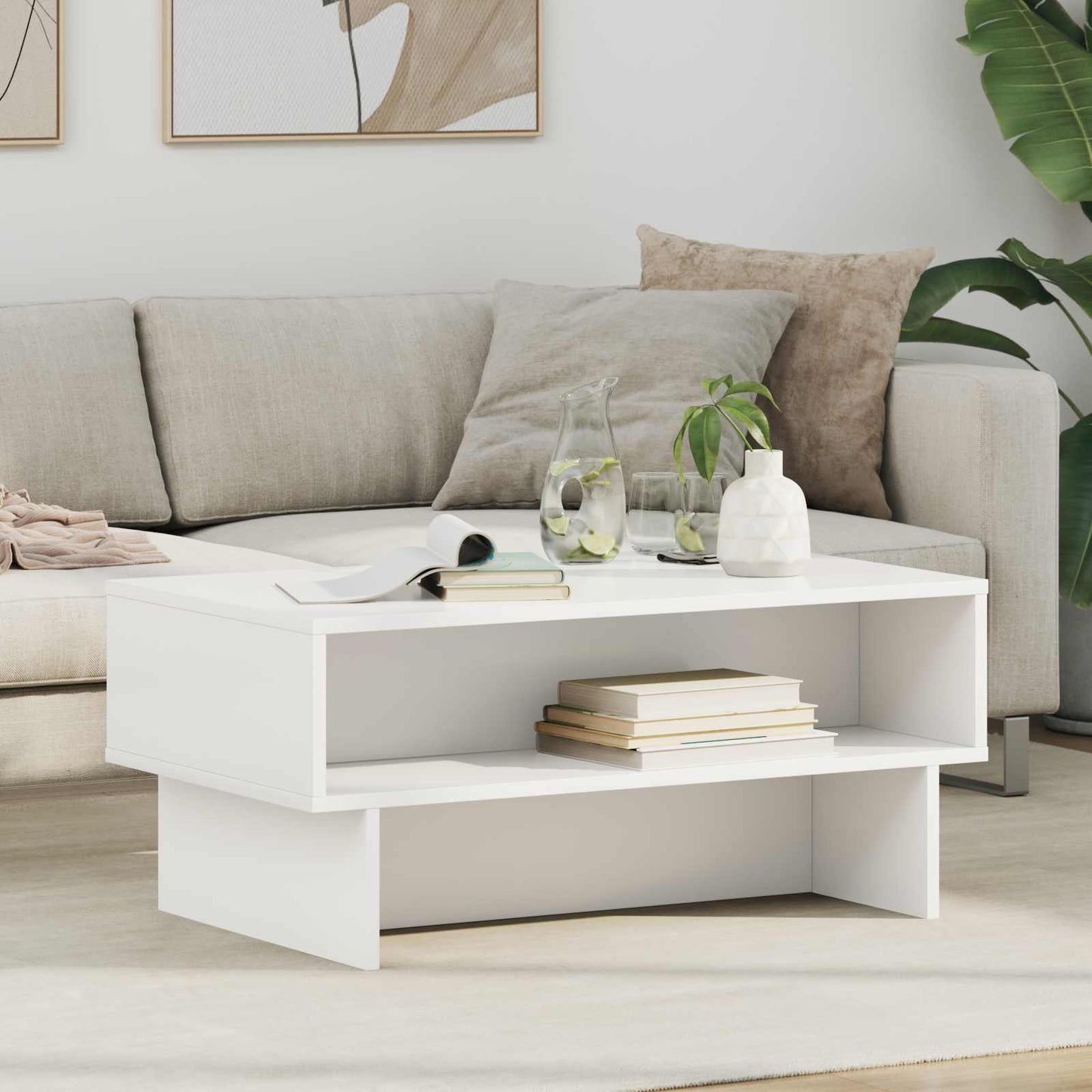 vidaXL Coffee Table White 80 x 46 x 35 cm Engineered Wood