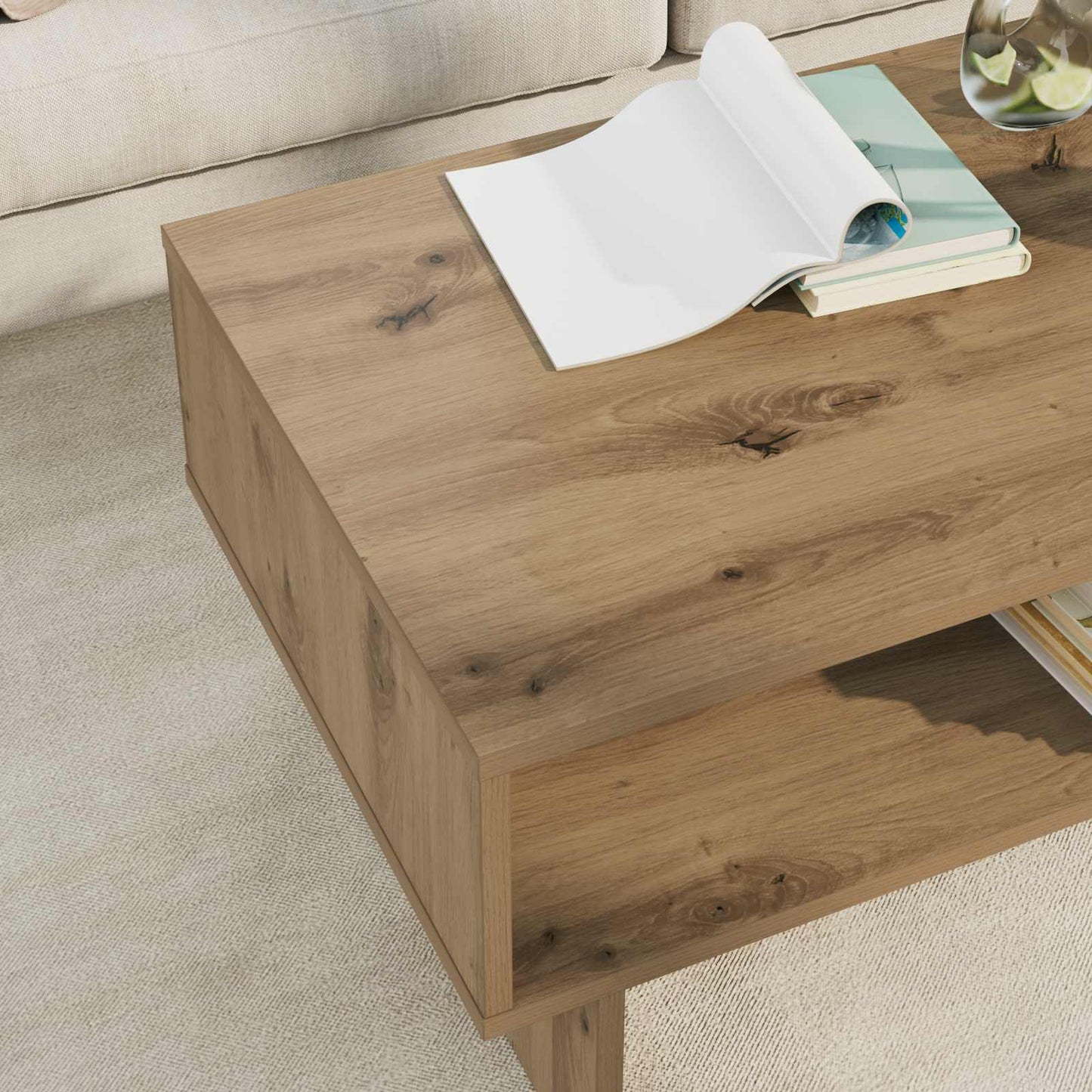 vidaXL Coffee Table Artisan Oak 80 x 46 x 35 cm Engineered Wood