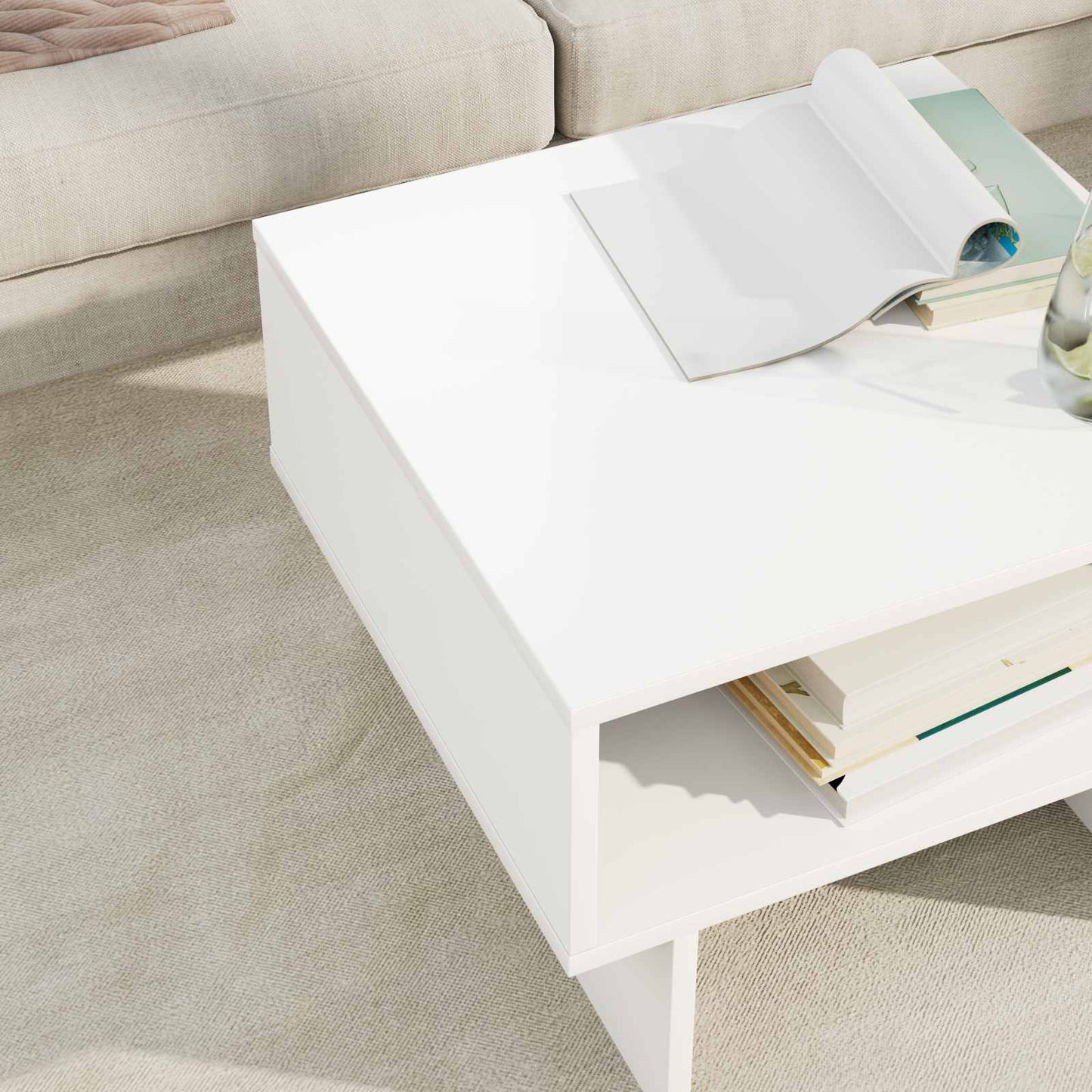 vidaXL Coffee Table White 48 x 46 x 35 cm Engineered Wood