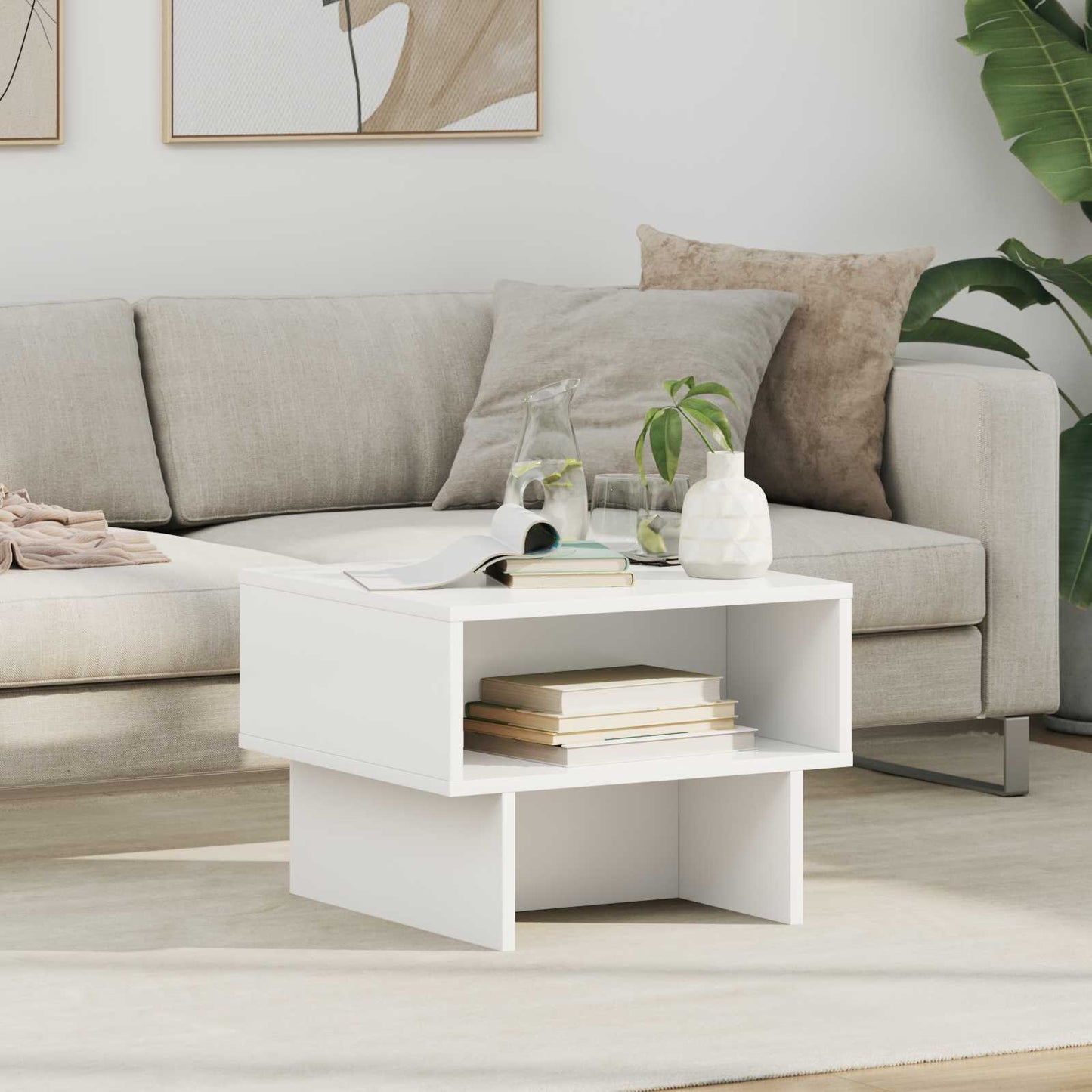 vidaXL Coffee Table White 48 x 46 x 35 cm Engineered Wood