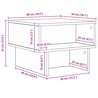 vidaXL Coffee Table White 48 x 46 x 35 cm Engineered Wood