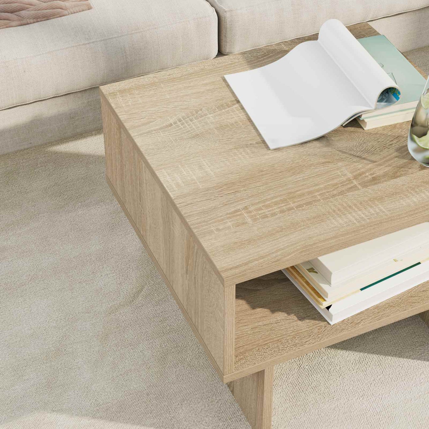 vidaXL Coffee Table Sonoma Oak 48 x 46 x 35 cm Engineered Wood