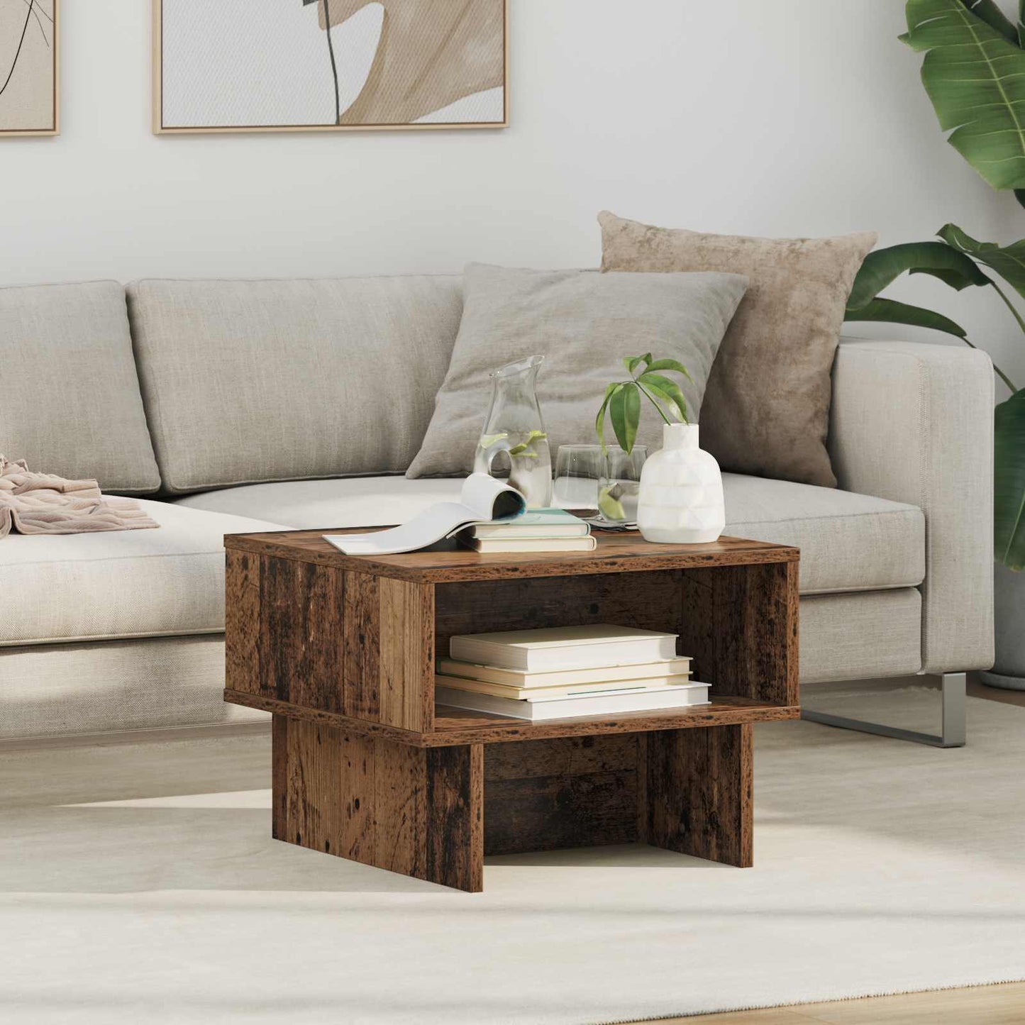 vidaXL Coffee Table Old Wood 48 x 46 x 35 cm Engineered Wood