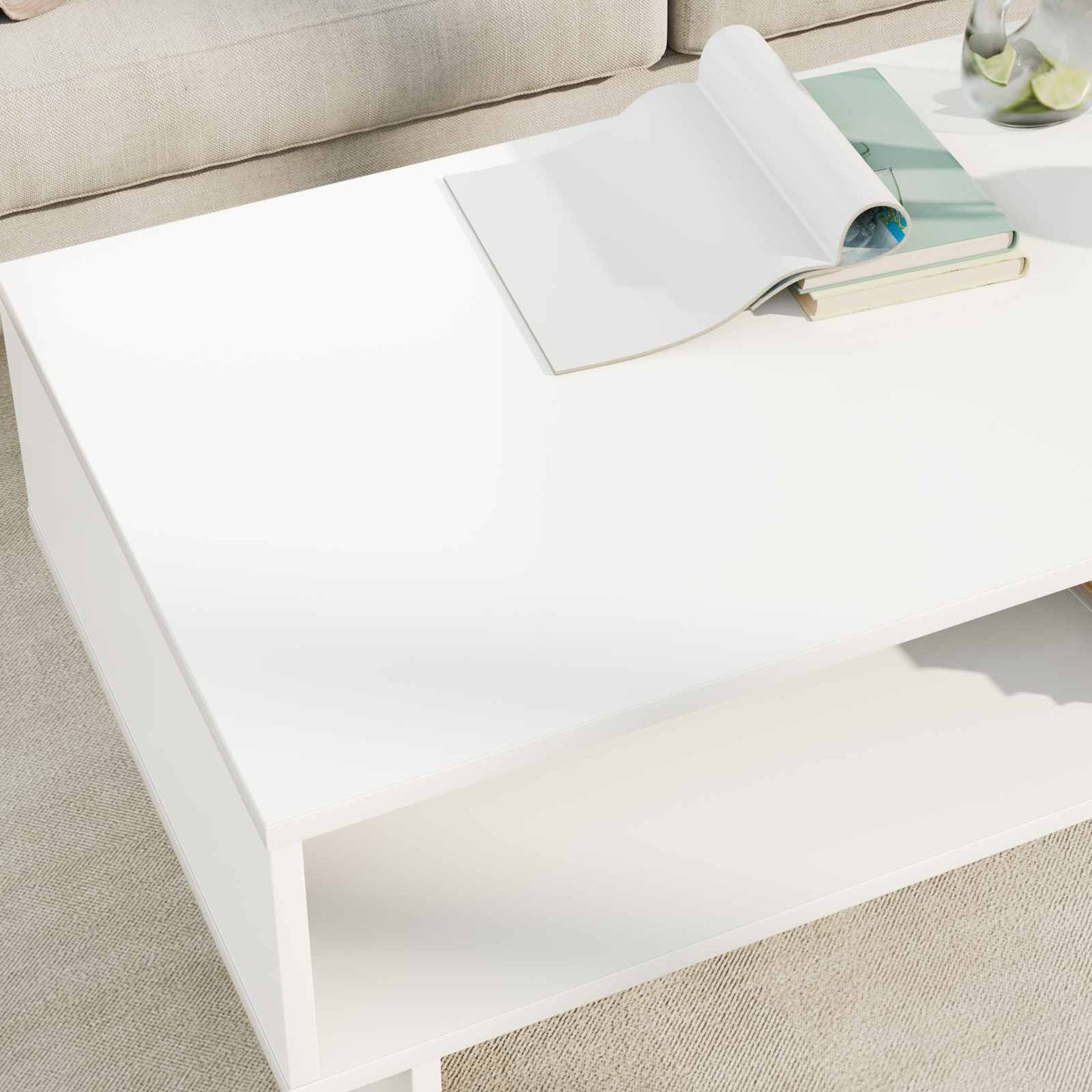 vidaXL Coffee Table White 100 x 46 x 35 cm Engineered Wood