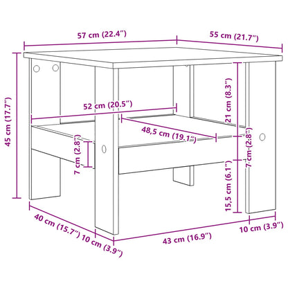 vidaXL Coffee Table Sonoma Oak 57 x 55 x 45 cm Engineered Wood