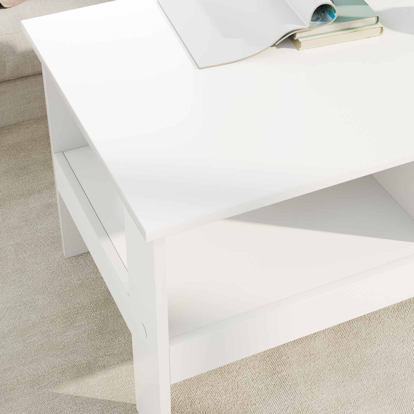 vidaXL Coffee Table White 90 x 50 x 45 cm Engineered Wood