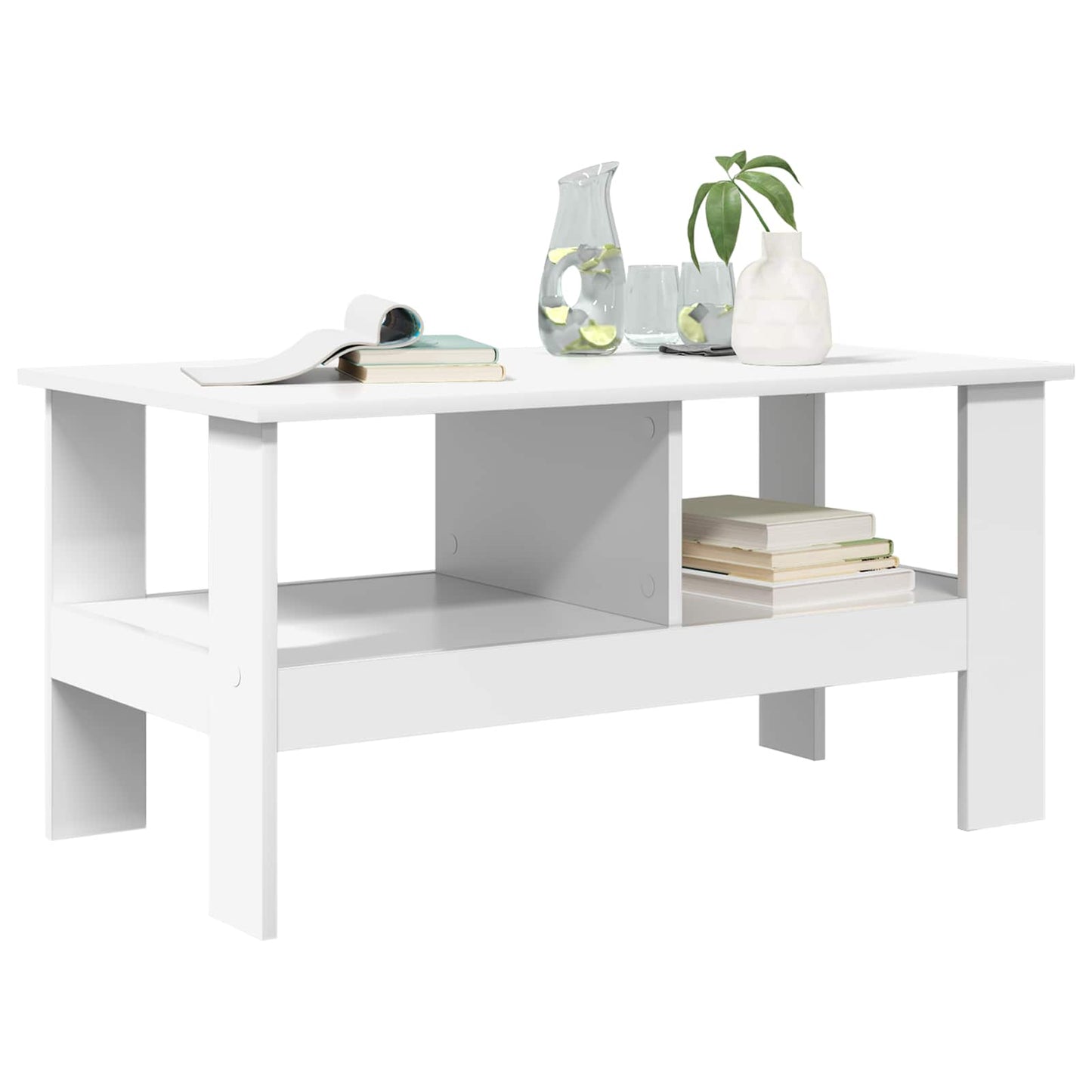 vidaXL Coffee Table White 90 x 50 x 45 cm Engineered Wood