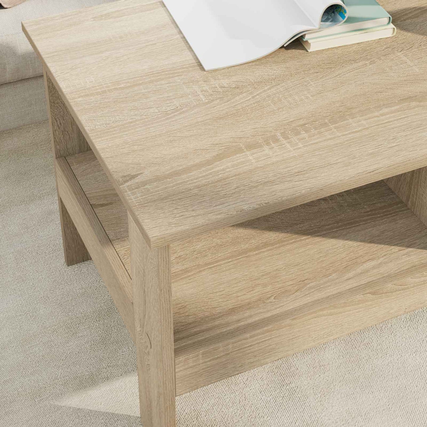 vidaXL Coffee Table Sonoma Oak 90 x 50 x 45 cm Engineered Wood