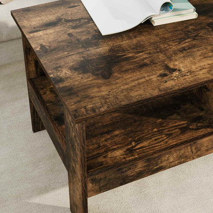 vidaXL Coffee Table Smoked Oak 90 x 50 x 45 cm Engineered Wood
