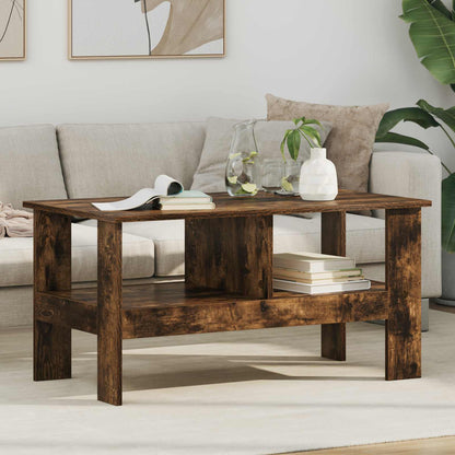 vidaXL Coffee Table Smoked Oak 90 x 50 x 45 cm Engineered Wood