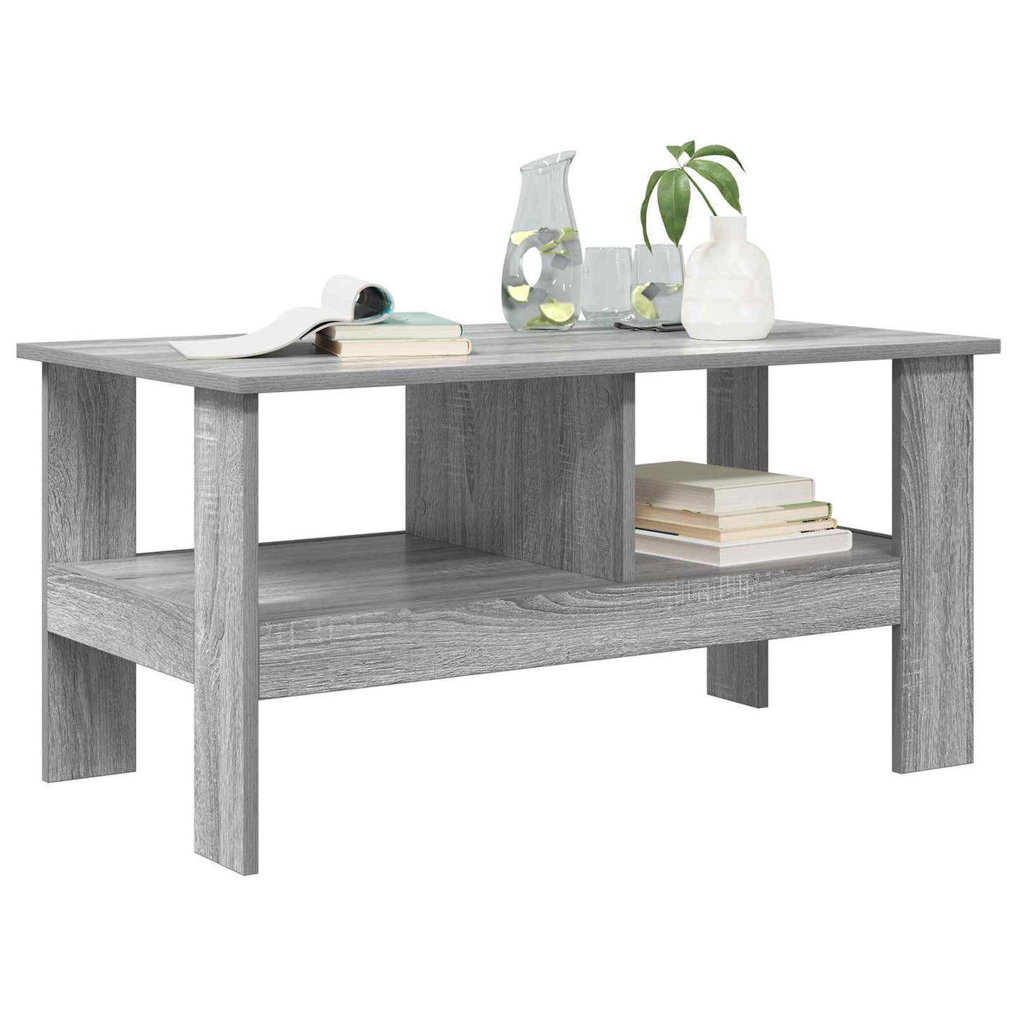 vidaXL Coffee Table Grey Sonoma 90 x 50 x 45 cm Engineered Wood