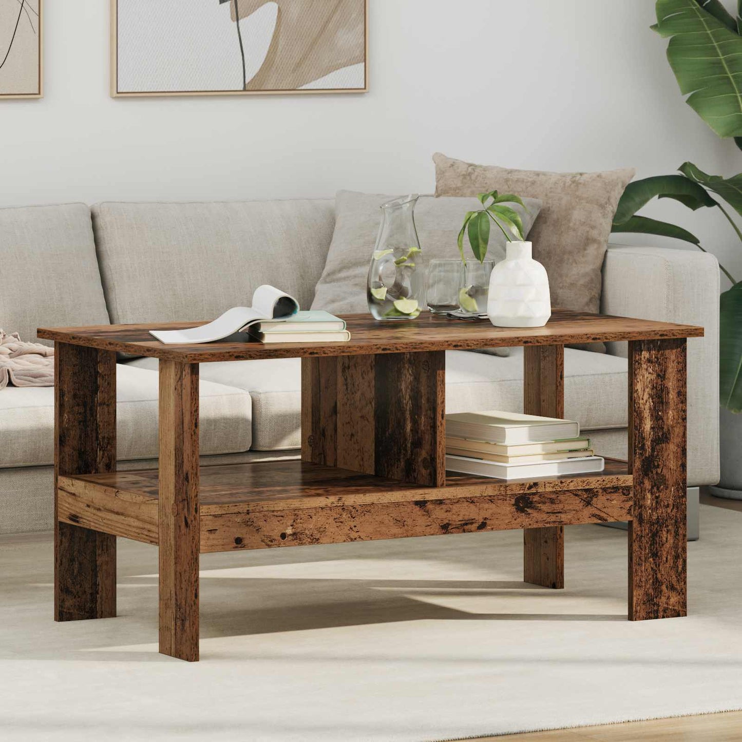 vidaXL Coffee Table Old Wood 90 x 50 x 45 cm Engineered Wood