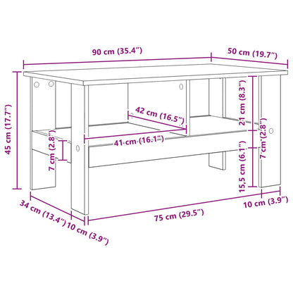 vidaXL Coffee Table Artisan Oak 90 x 50 x 45 cm Engineered Wood