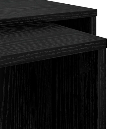 vidaXL Coffee Table Set 2 pcs Black Oak Engineered Wood