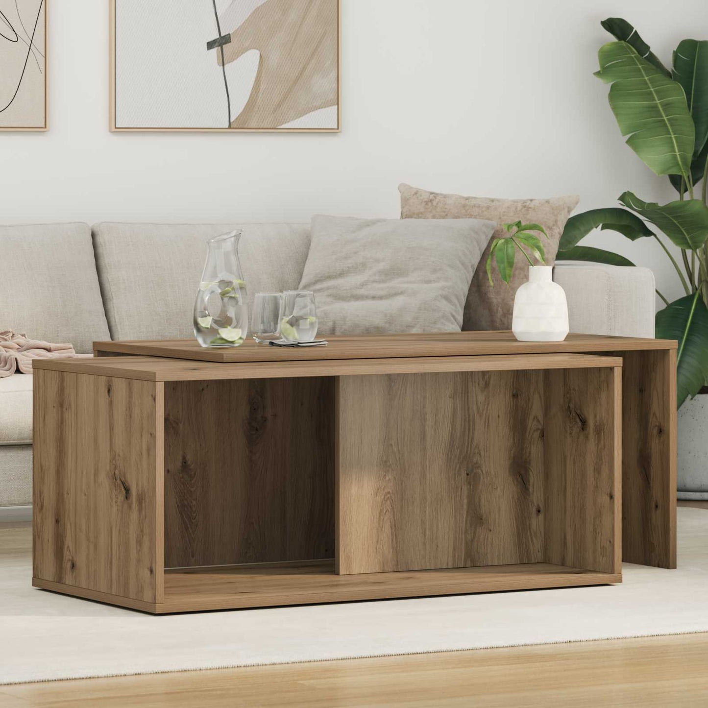 vidaXL Coffee Table Set 2 pcs Artisan Oak 90 x 48 x 40 cm