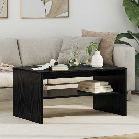 vidaXL Coffee Table Black Oak 80 x 50 x 40 cm Engineered Wood
