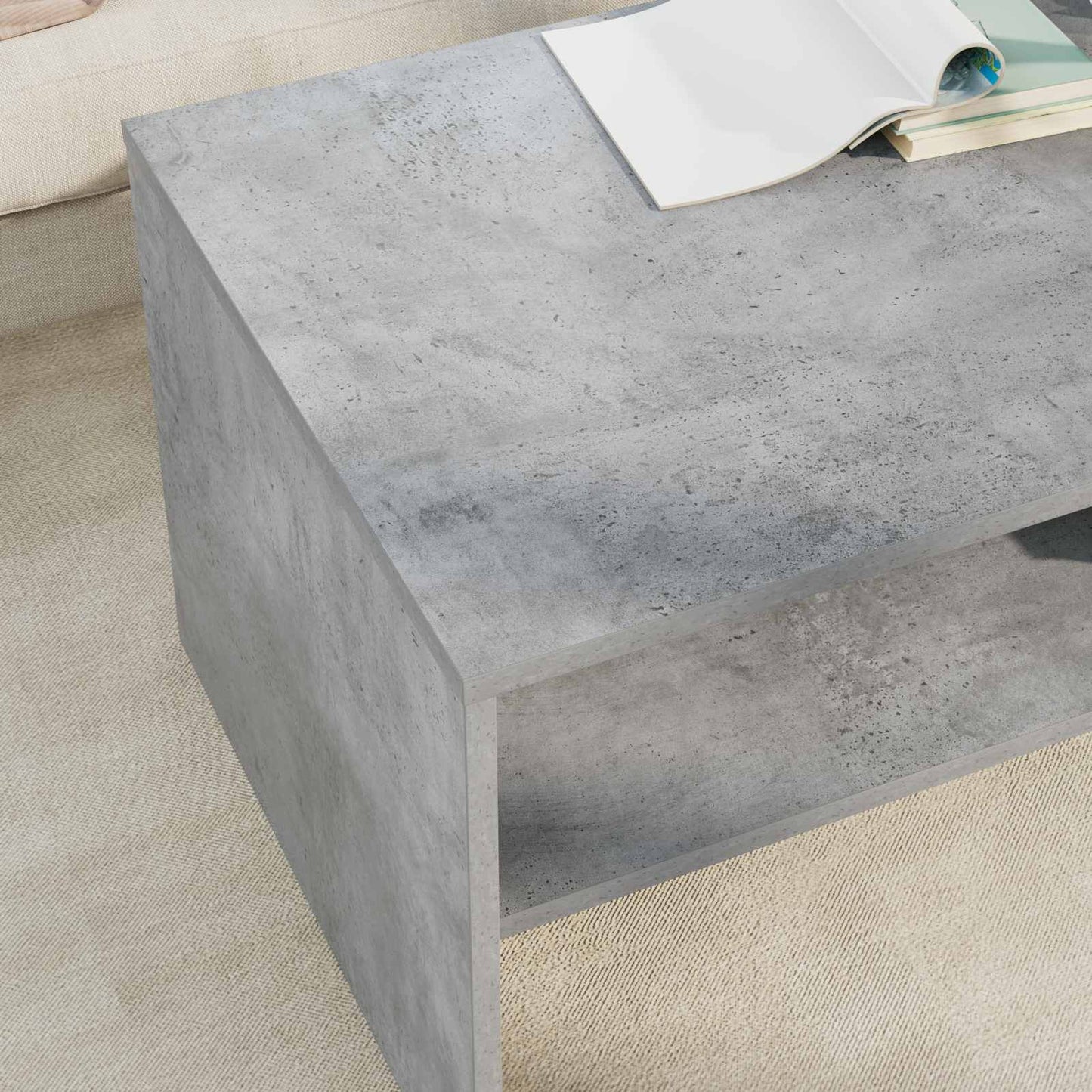 vidaXL Coffee Table Concrete Grey 100 x 50 x 40 cm Engineered Wood