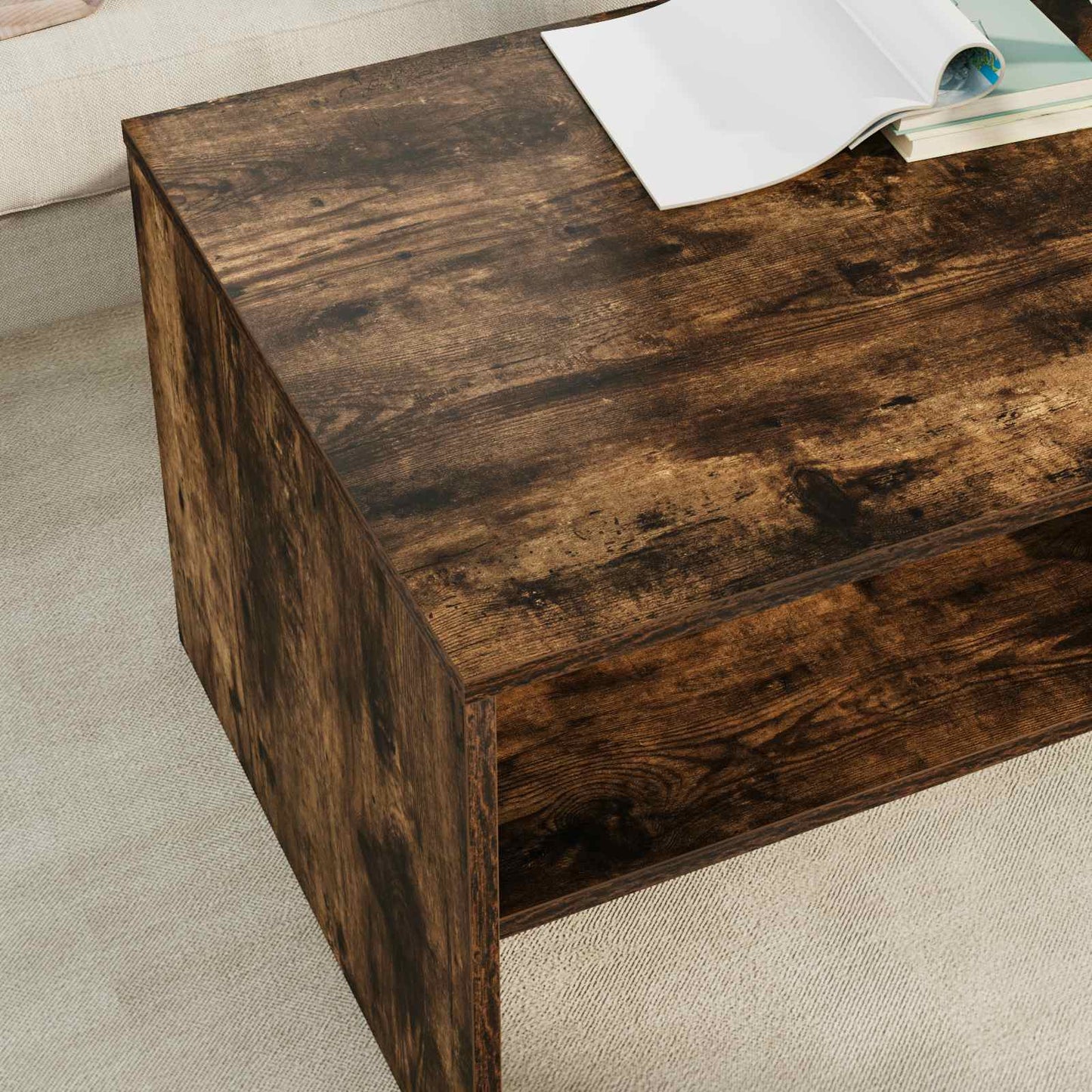 vidaXL Coffee Table Smoked Oak 100 x 50 x 40 cm Engineered Wood