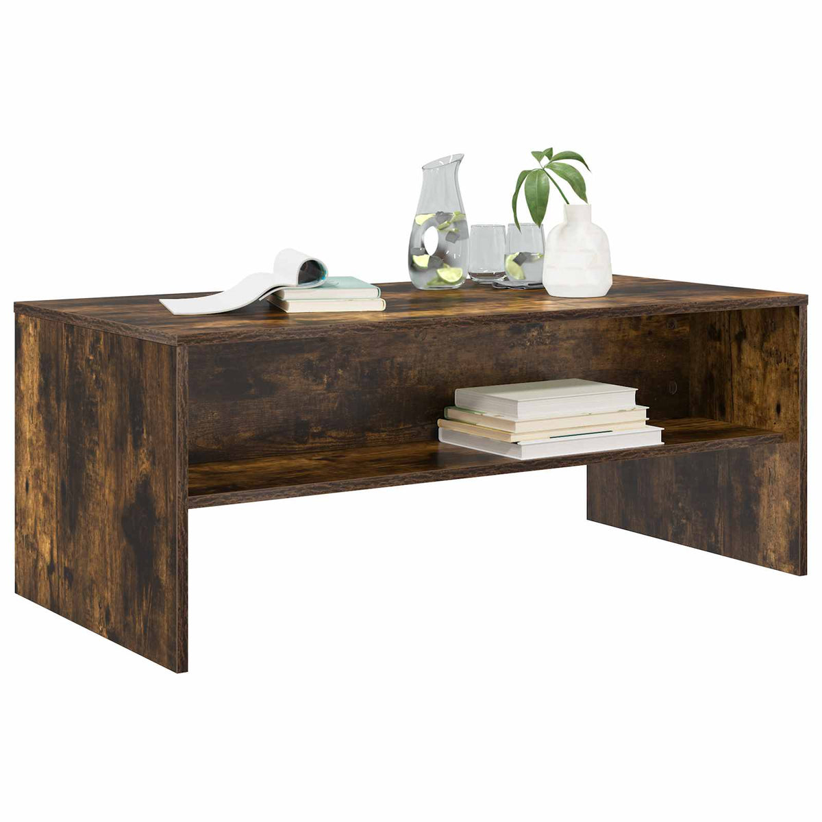 vidaXL Coffee Table Smoked Oak 100 x 50 x 40 cm Engineered Wood