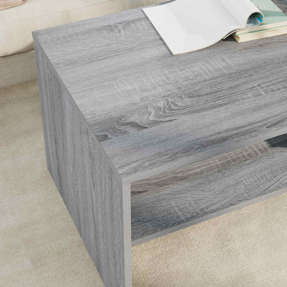vidaXL Coffee Table Grey Sonoma 100 x 50 x 40 cm Engineered Wood