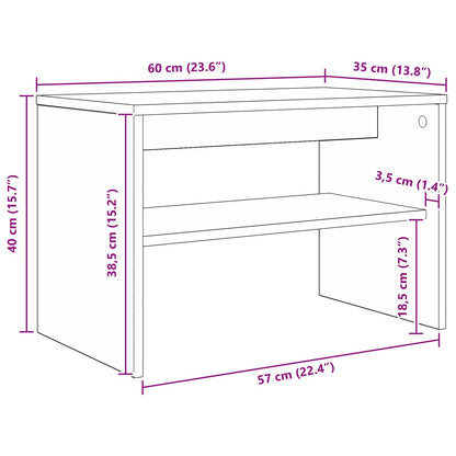 vidaXL TV Cabinet Old Wood 60 x 35 x 40 cm Engineered Wood
