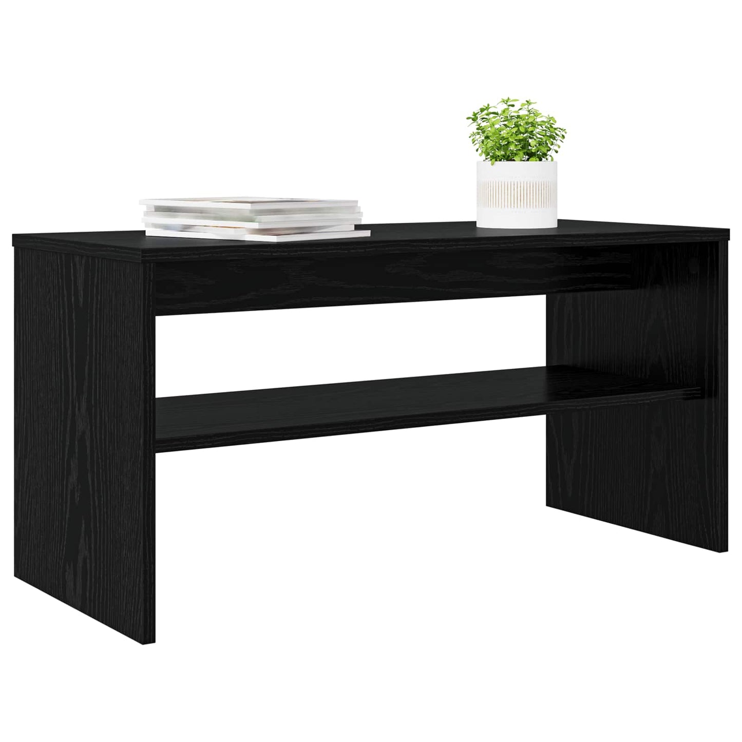 vidaXL TV Cabinet 80 x 35 x 40 cm Black Oak Engineered Wood