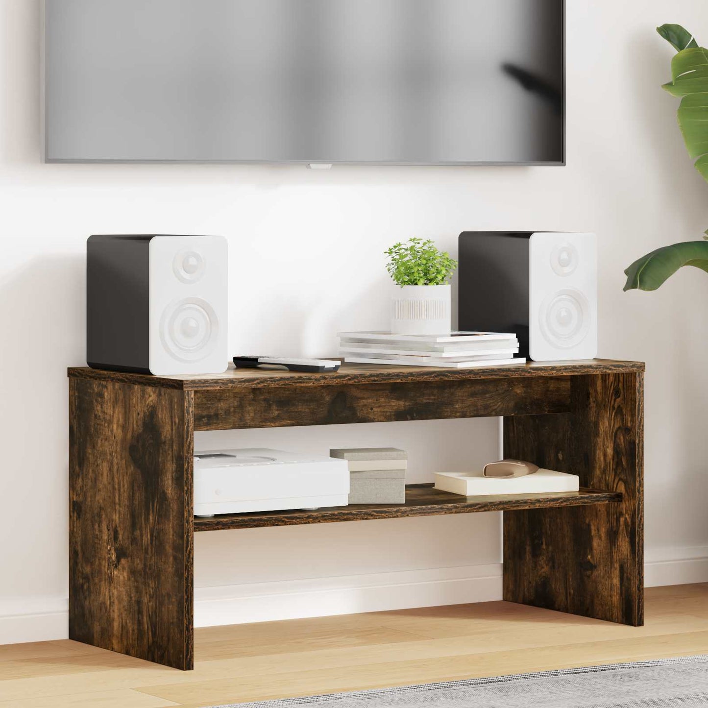 vidaXL TV Cabinet 80 x 35 x 40 cm Smoked Oak Engineered Wood