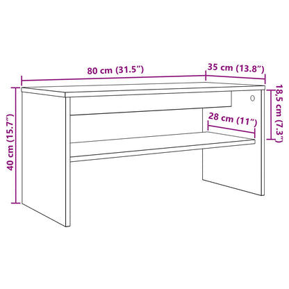 vidaXL TV Cabinet 80 x 35 x 40 cm Grey Sonoma Engineered Wood