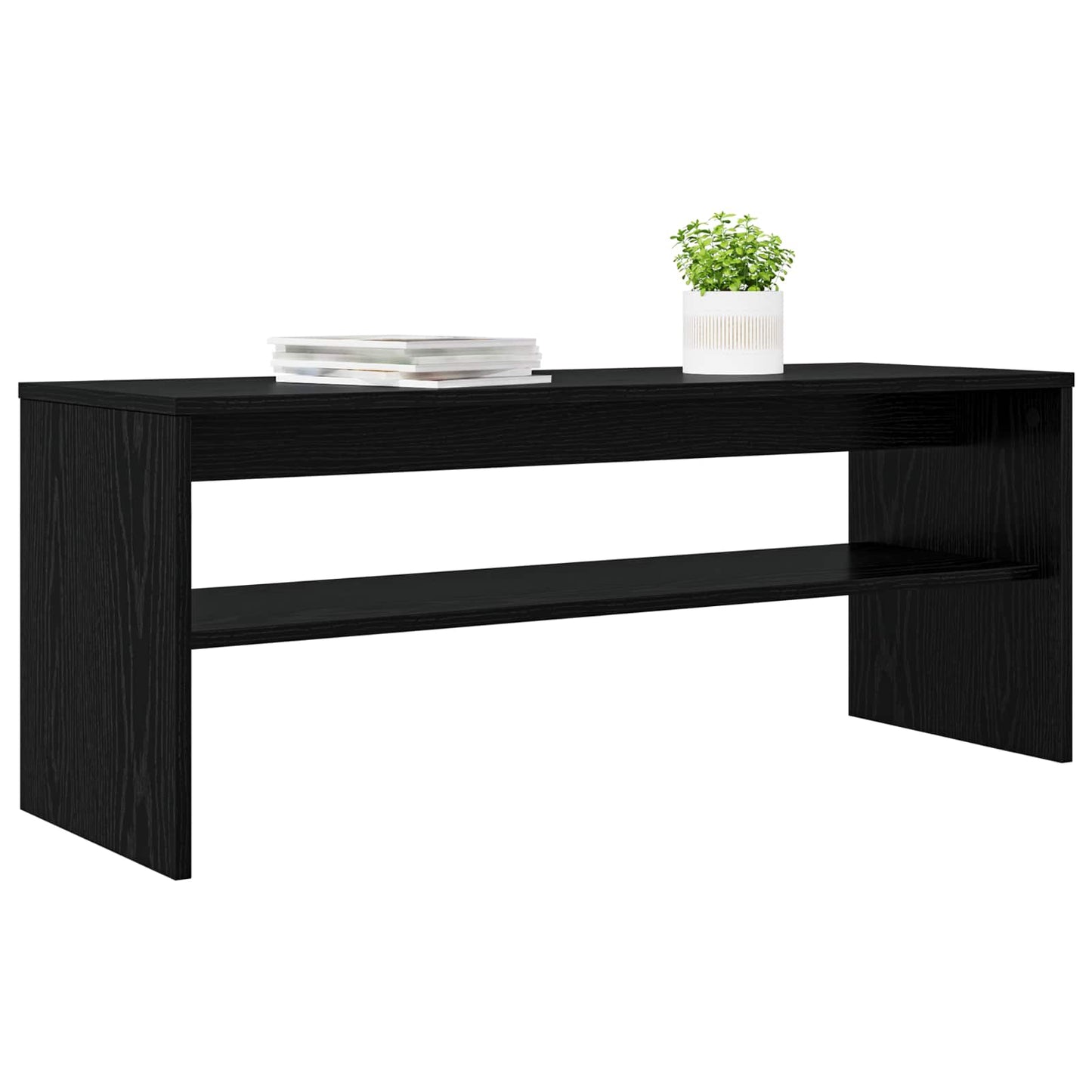 vidaXL TV Cabinet Black Oak 100 x 35 x 40 cm Engineered Wood