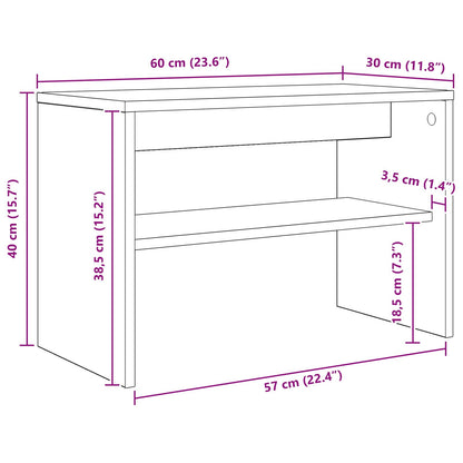 vidaXL TV Cabinet Sonoma Oak 60 x 30 x 40 cm Engineered Wood