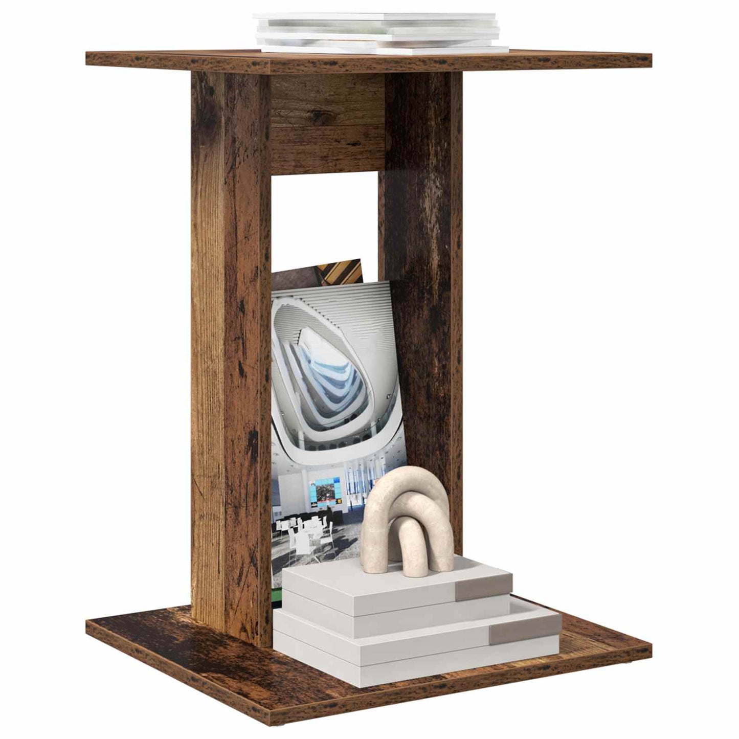 vidaXL Side Table Old Wood 45 x 40 x 62.5 cm Engineered Wood
