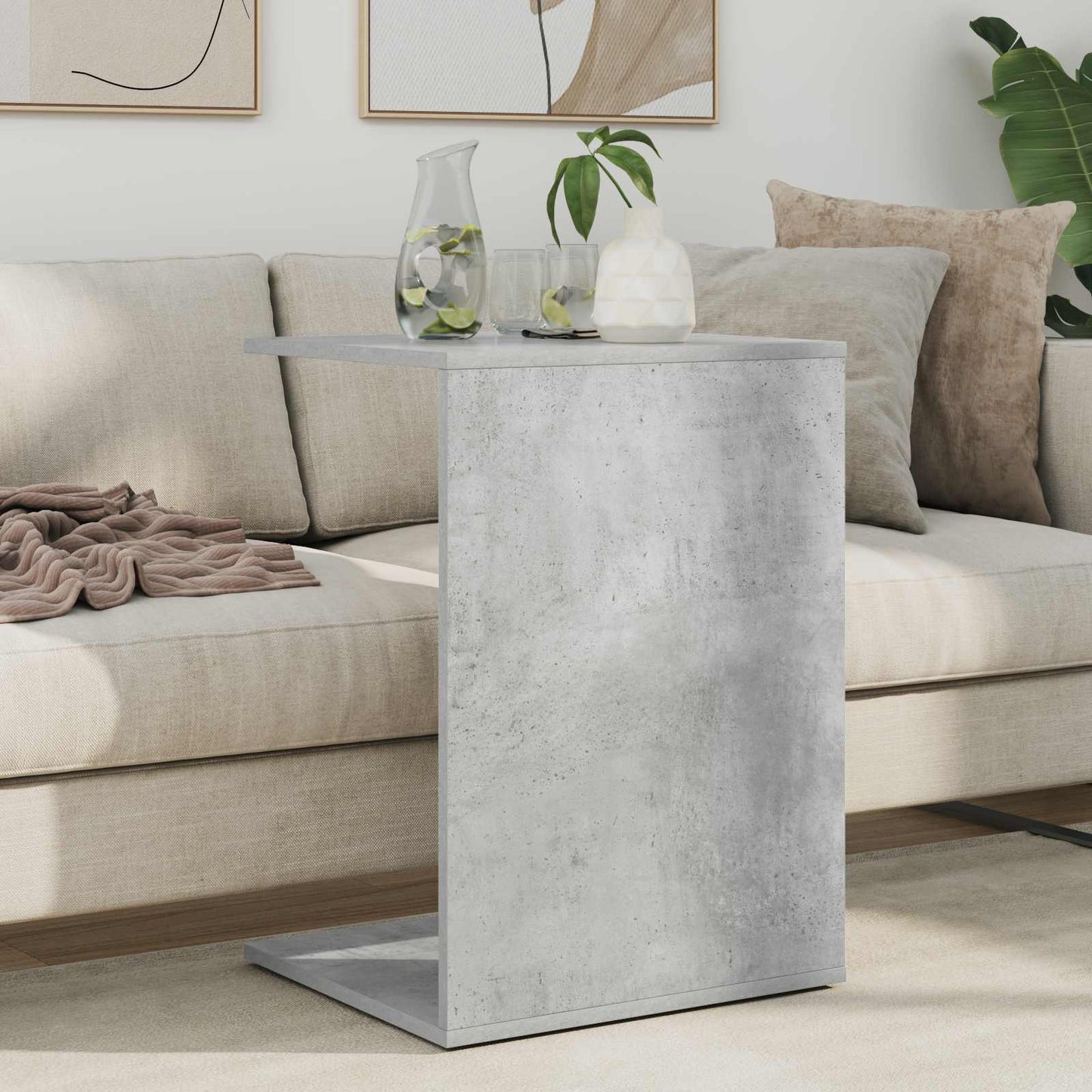 vidaXL Side Table Concrete Grey 45 x 40 x 62.5 cm Engineered Wood