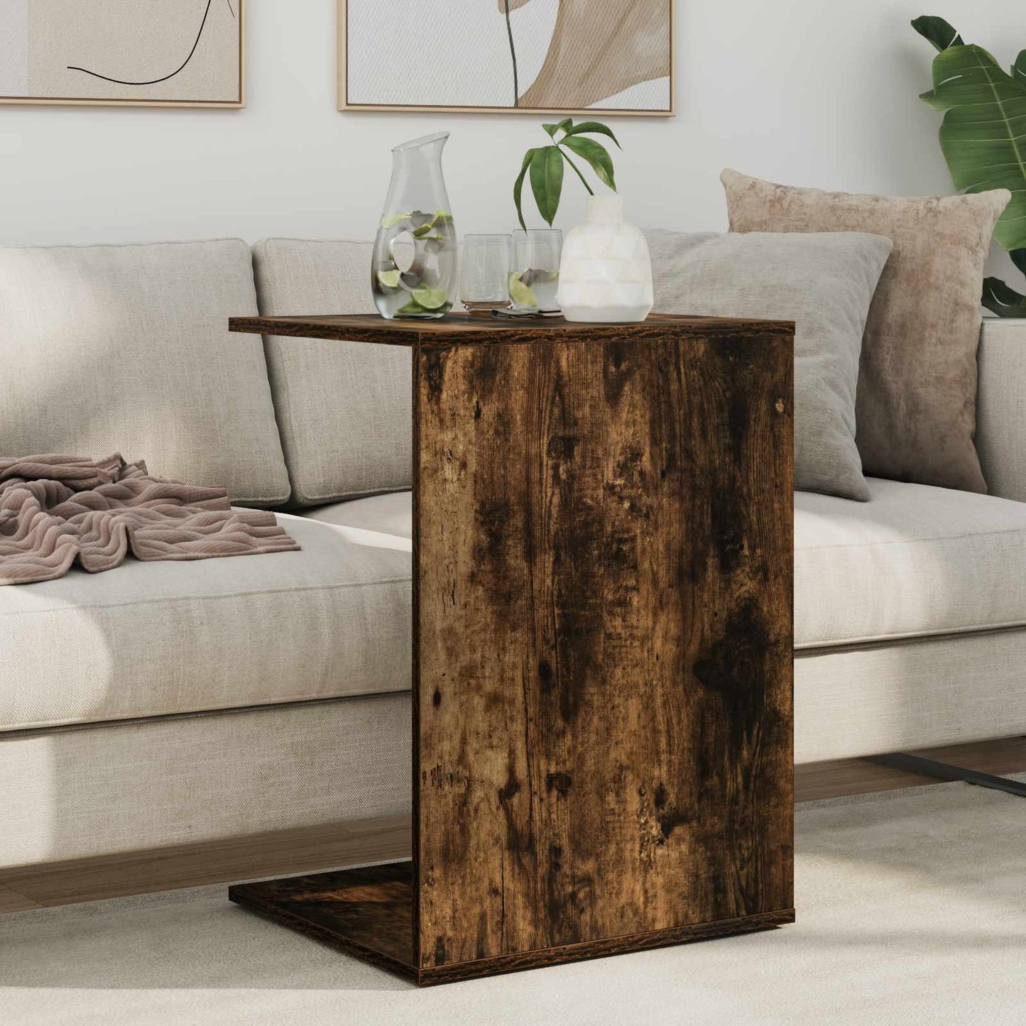 vidaXL Side Table Smoked Oak 45 x 40 x 62.5 cm Engineered Wood