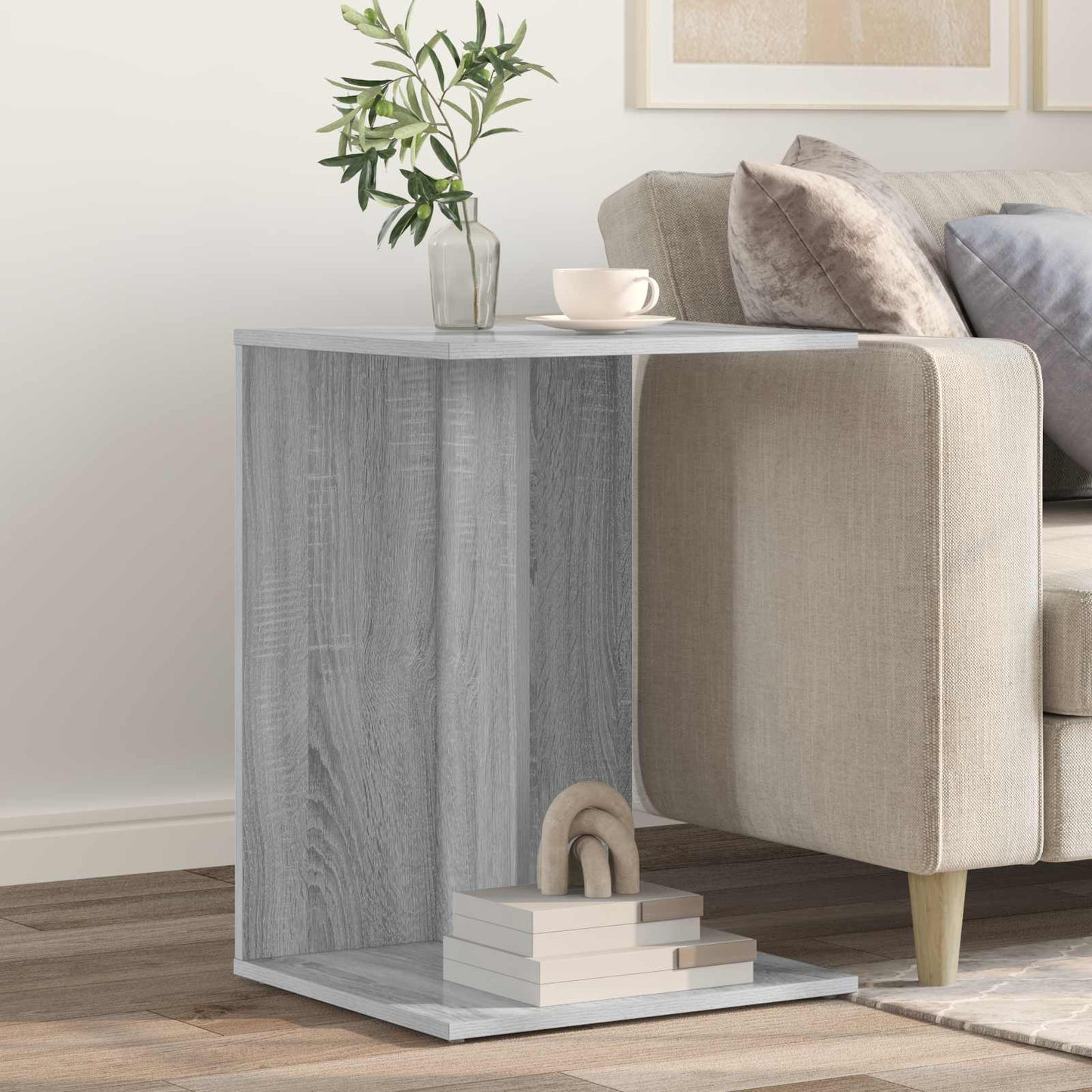 vidaXL Side Table Grey Sonoma 45 x 40 x 62.5 cm Engineered Wood