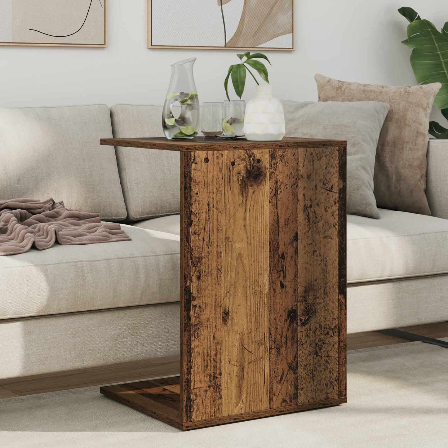 vidaXL Side Table Old Wood 45 x 40 x 62.5 cm Engineered Wood