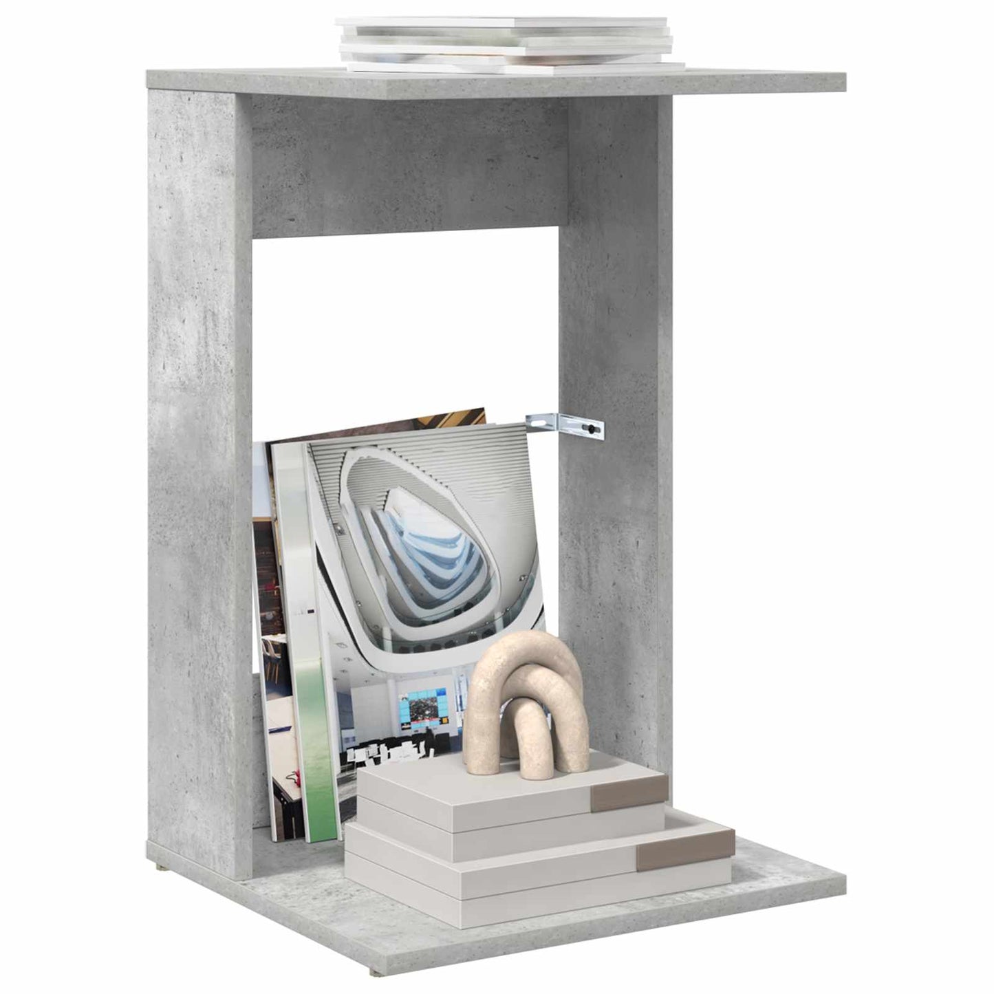 vidaXL Side Table Concrete Grey 40 x 38 x 62.5 cm Engineered Wood