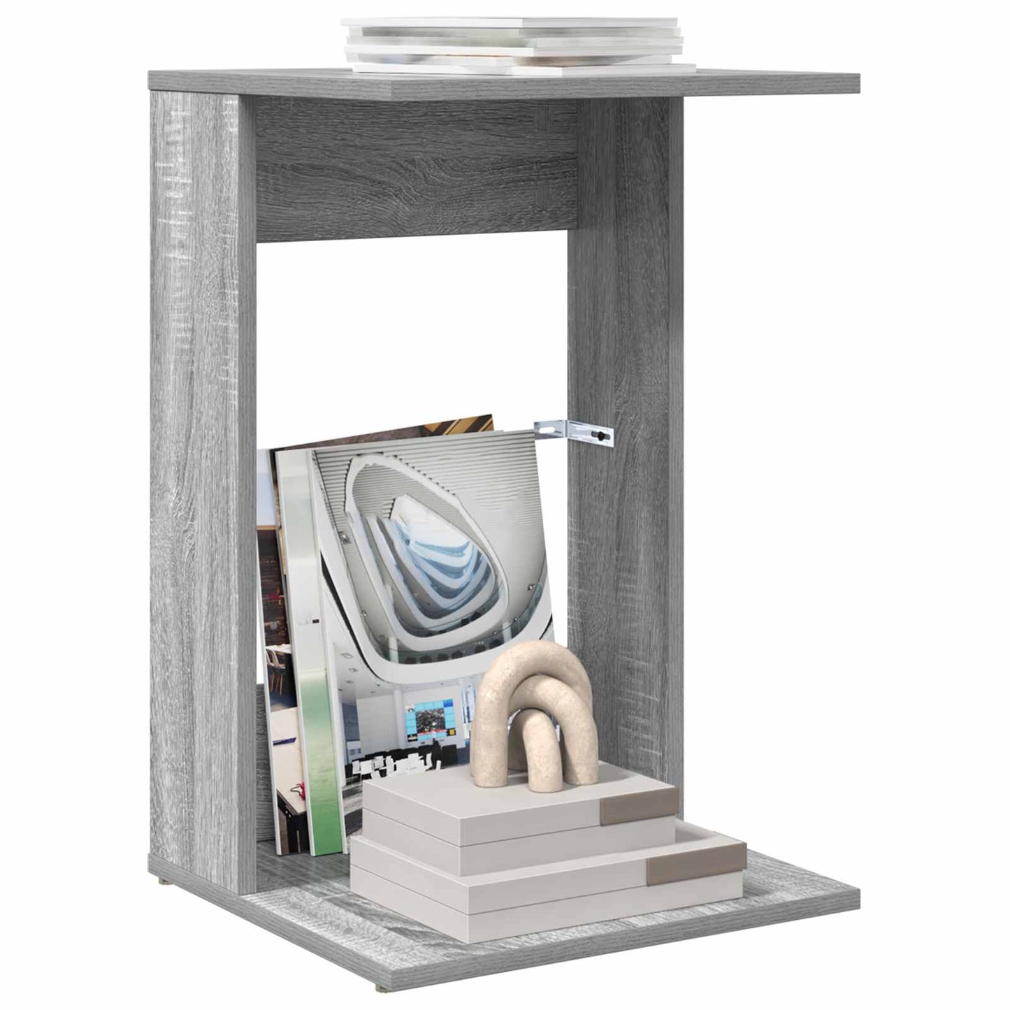 vidaXL Side Table Grey Sonoma 40 x 38 x 62.5 cm Engineered Wood