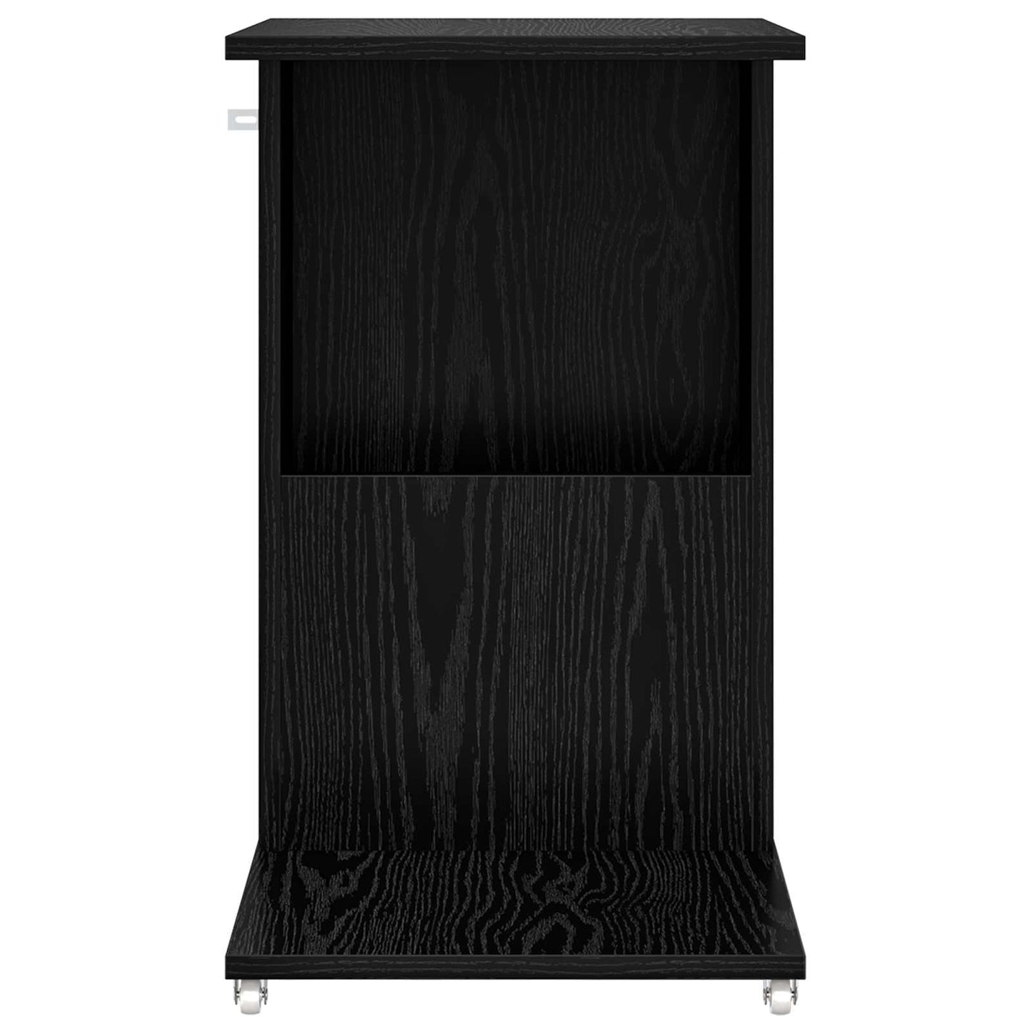 vidaXL Side Table with Wheel Black Oak 40 x 35 x 60 cm Engineered Wood