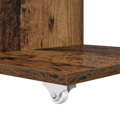 vidaXL Side Table with Wheel Old Wood 40 x 35 x 60 cm Engineered Wood