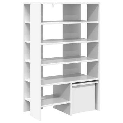 vidaXL Shoe Cabinet with Shelf 2 pcs White Engineered Wood