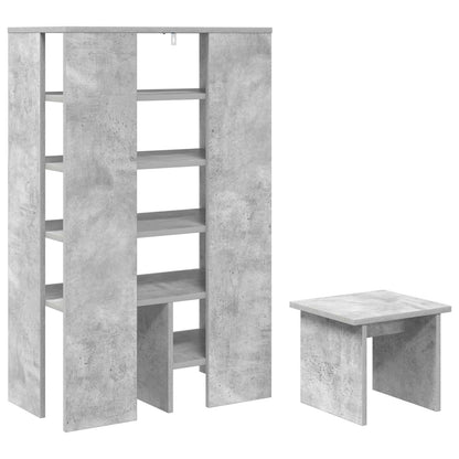 vidaXL Shoe Cabinet with Shelf 2 pcs Concrete Grey Engineered Wood