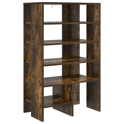 vidaXL Shoe Cabinet with Shelf 2 pcs Smoked Oak Engineered Wood