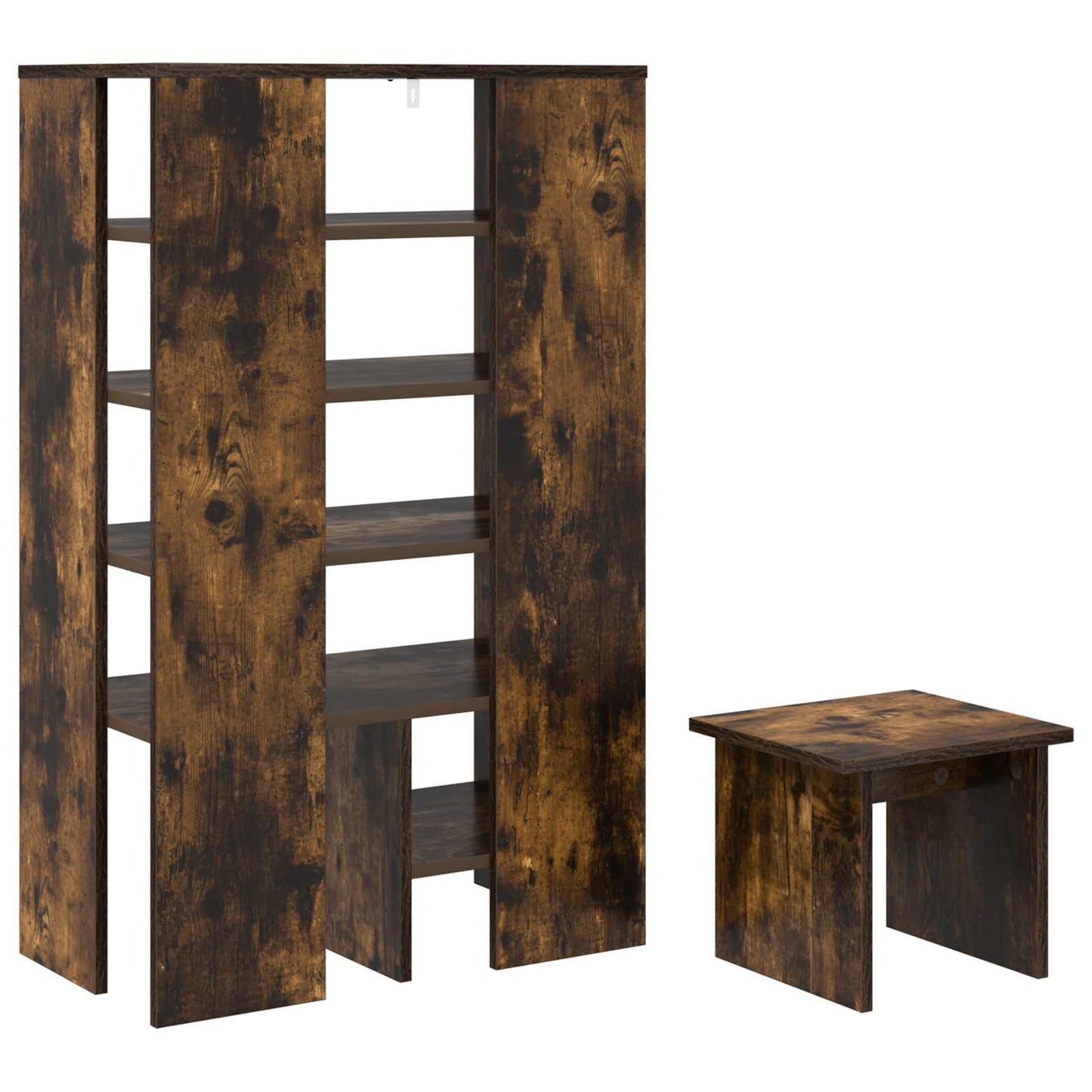 vidaXL Shoe Cabinet with Shelf 2 pcs Smoked Oak Engineered Wood