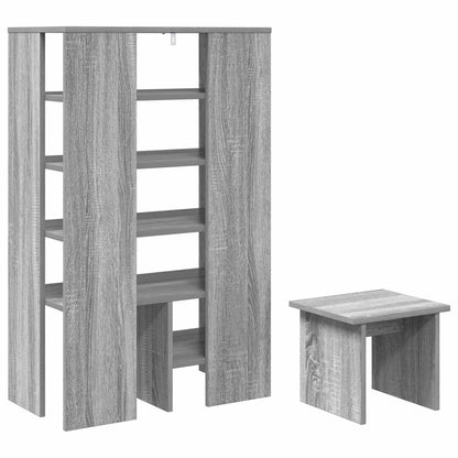 vidaXL Shoe Cabinet with Shelf 2 pcs Grey Sonoma Engineered Wood