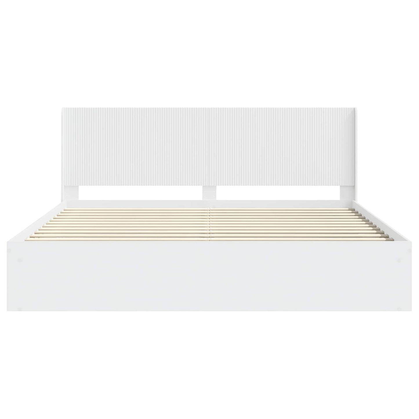 vidaXL Bed Frame with Storage and Headboard White 200 x 200 cm