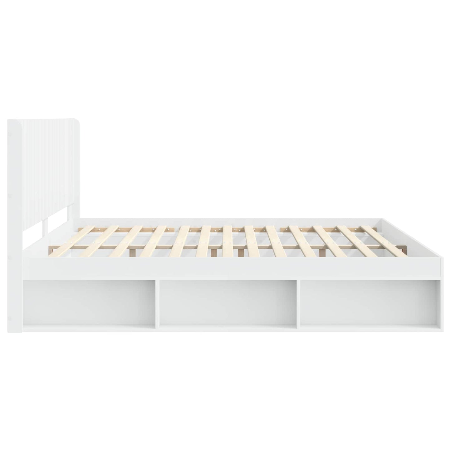 vidaXL Bed Frame with Storage and Headboard White 200 x 200 cm