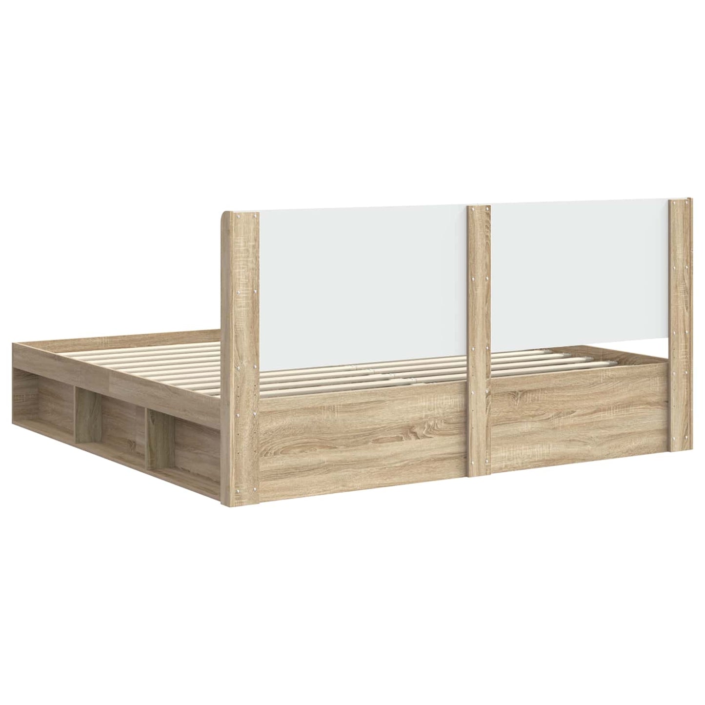 vidaXL Bed Frame with Storage and Headboard Sonoma Oak 200 x 200 cm