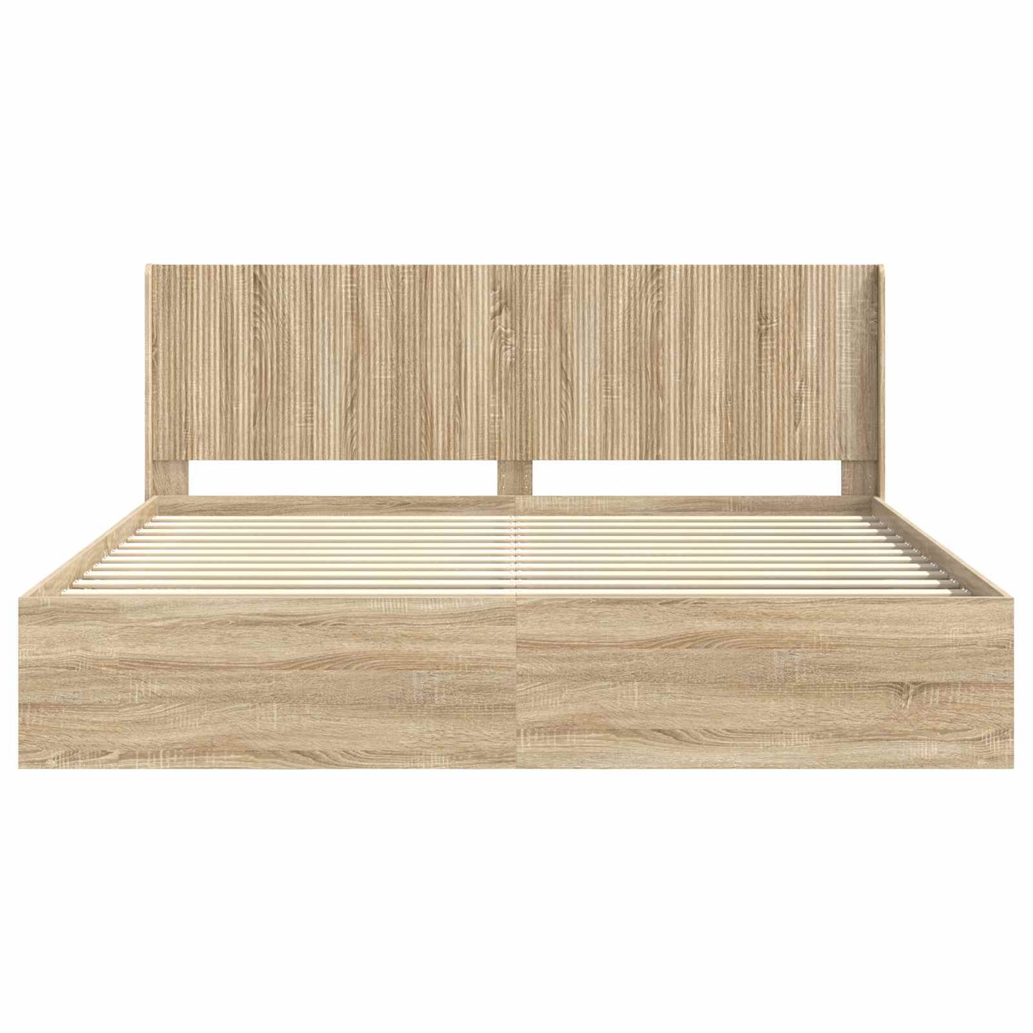 vidaXL Bed Frame with Storage and Headboard Sonoma Oak 200 x 200 cm