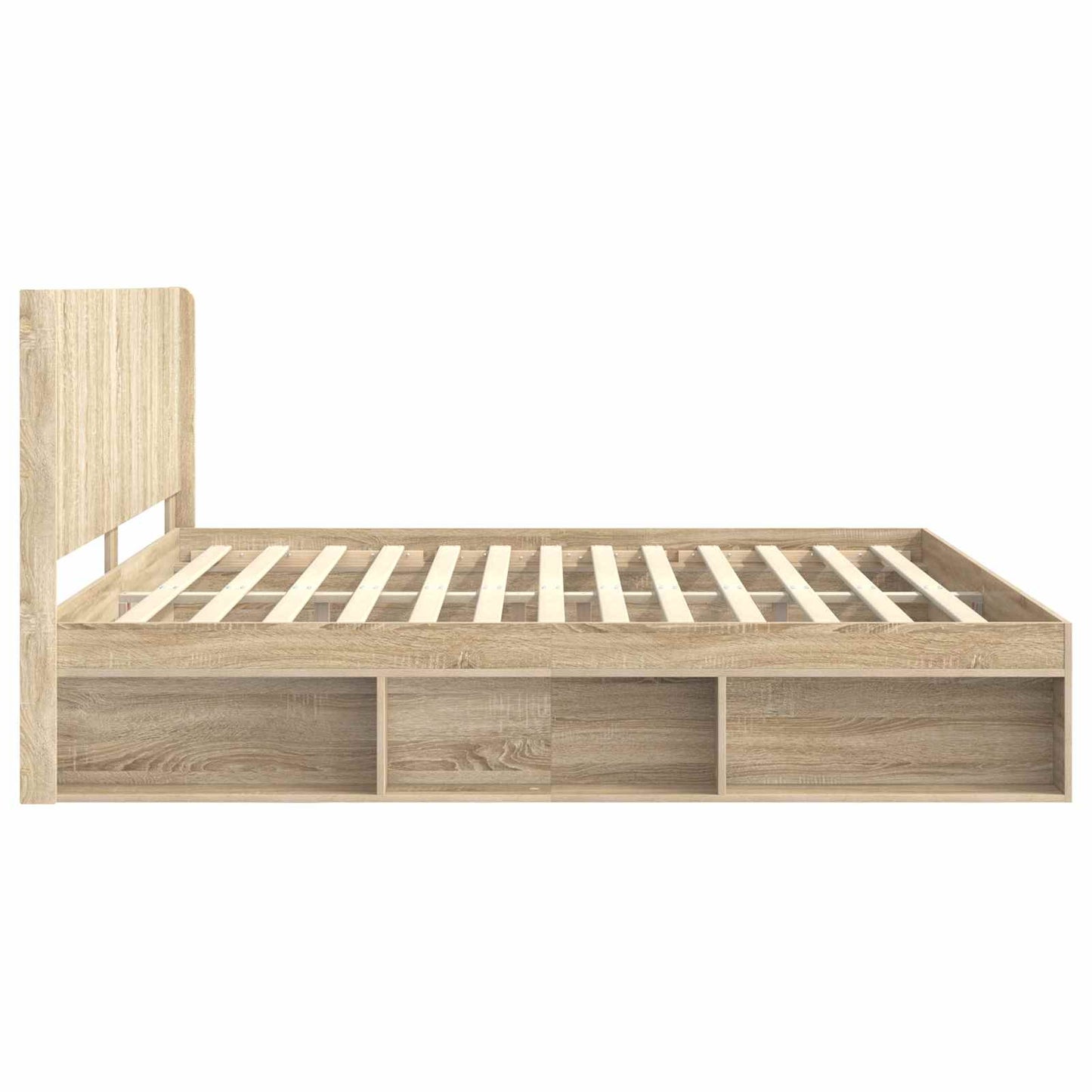 vidaXL Bed Frame with Storage and Headboard Sonoma Oak 200 x 200 cm