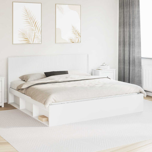 vidaXL Bed Frame with Storage and Headboard 2 pcs Engineered Wood